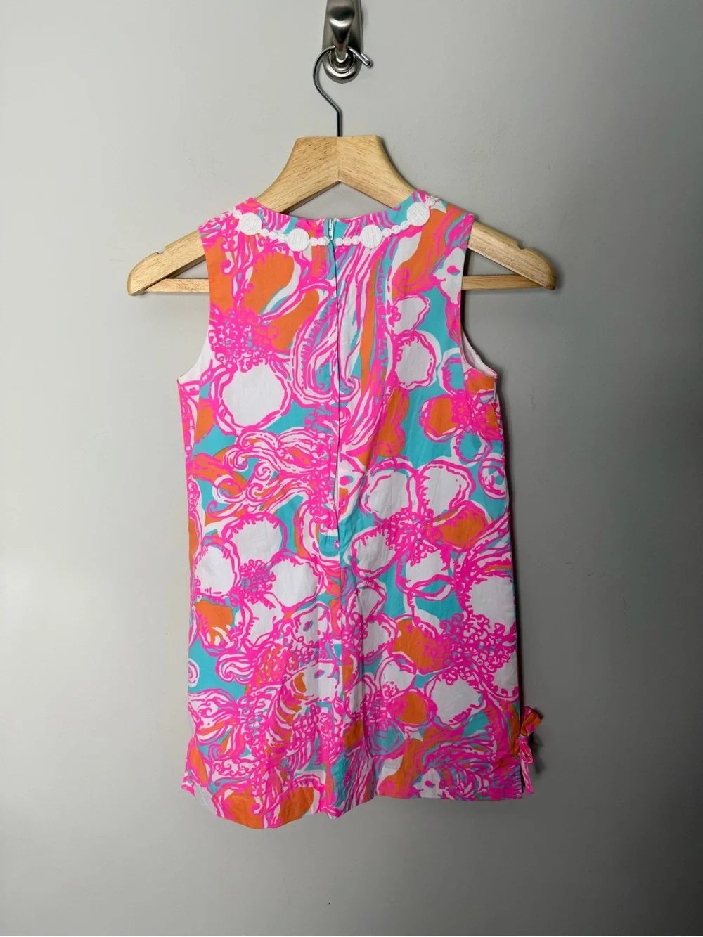 Lilly Pulitzer Girls Sleeveless Shift Dress Cotton Printed Pink Size 10